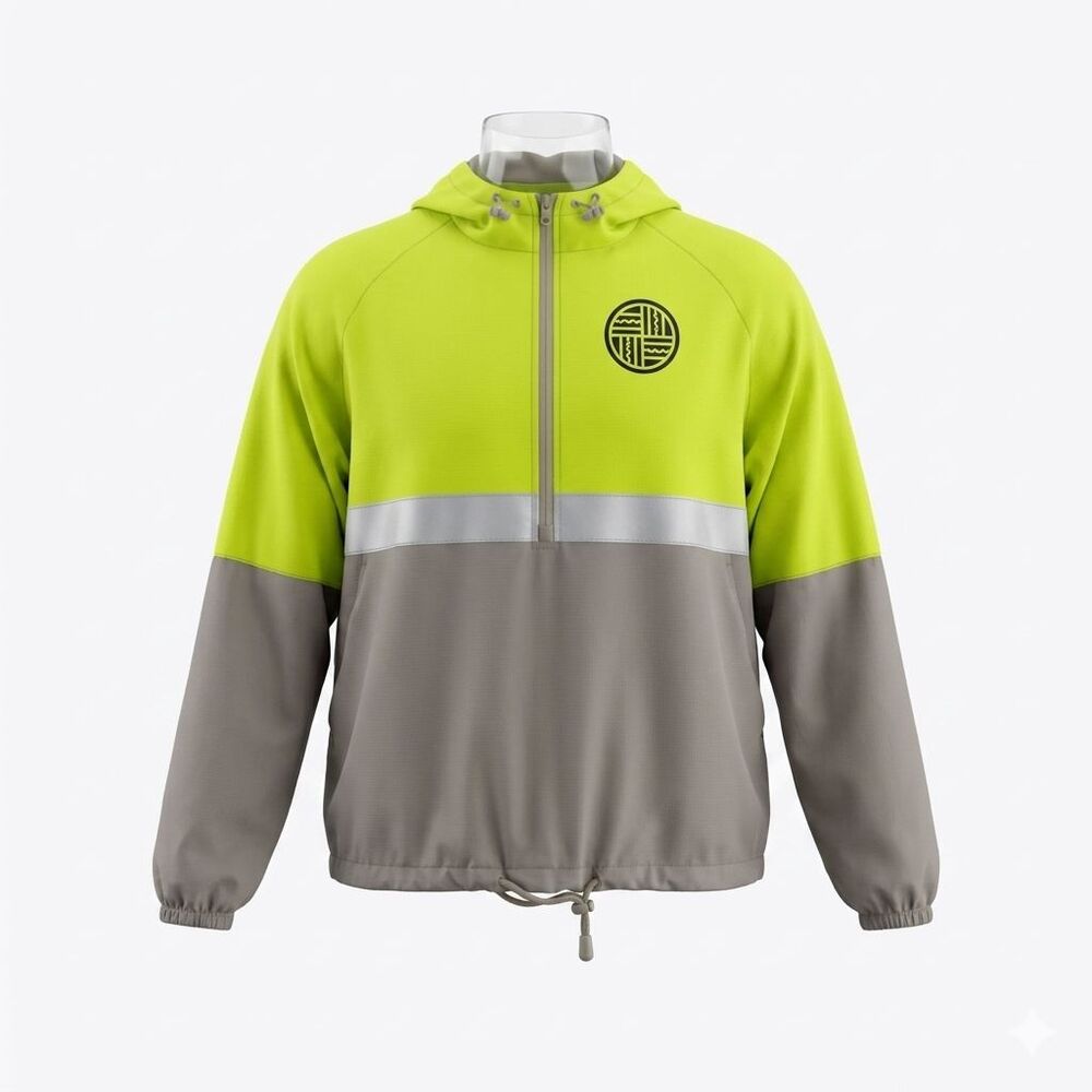 DKNY Hooded Lightweight Athletic Jacket Men’s LARGE Reflective Full Front Zip